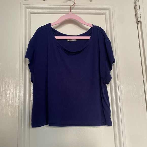 Free People Women’s XS Navy Cropped TShirt - Picture 1 of 4